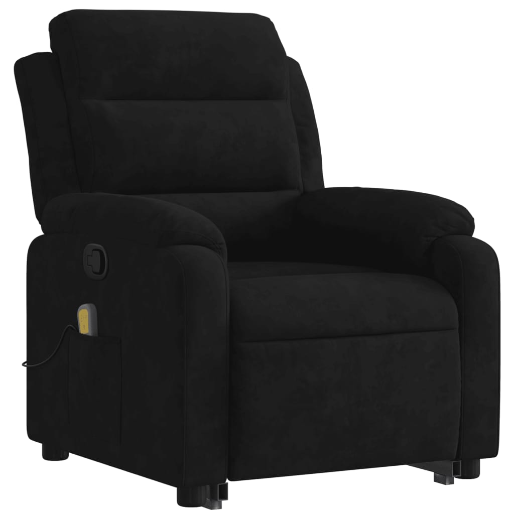 Fauteuil de massage inclinable Noir Velours Fauteuils vidaXL   