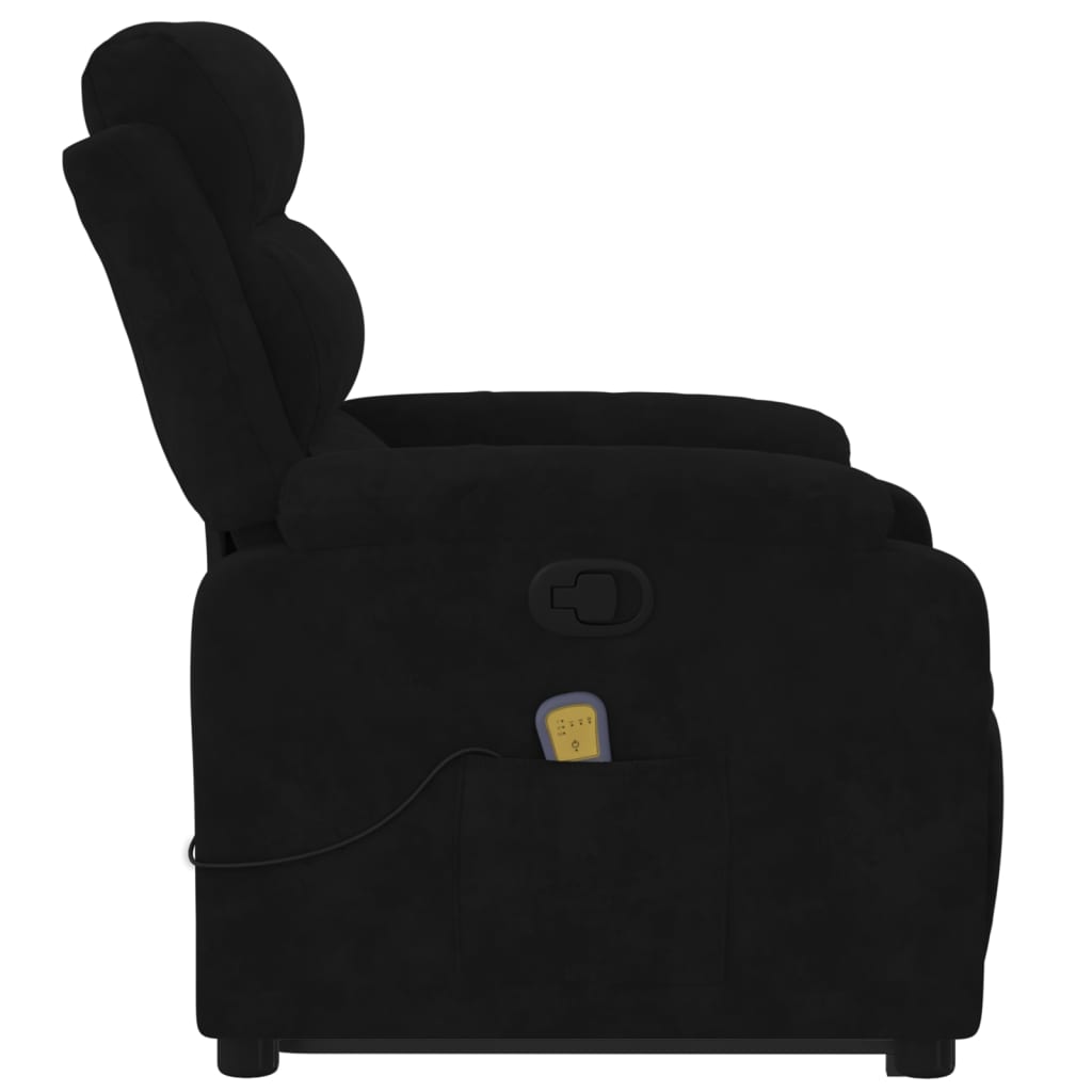 Fauteuil de massage inclinable Noir Velours Fauteuils vidaXL   