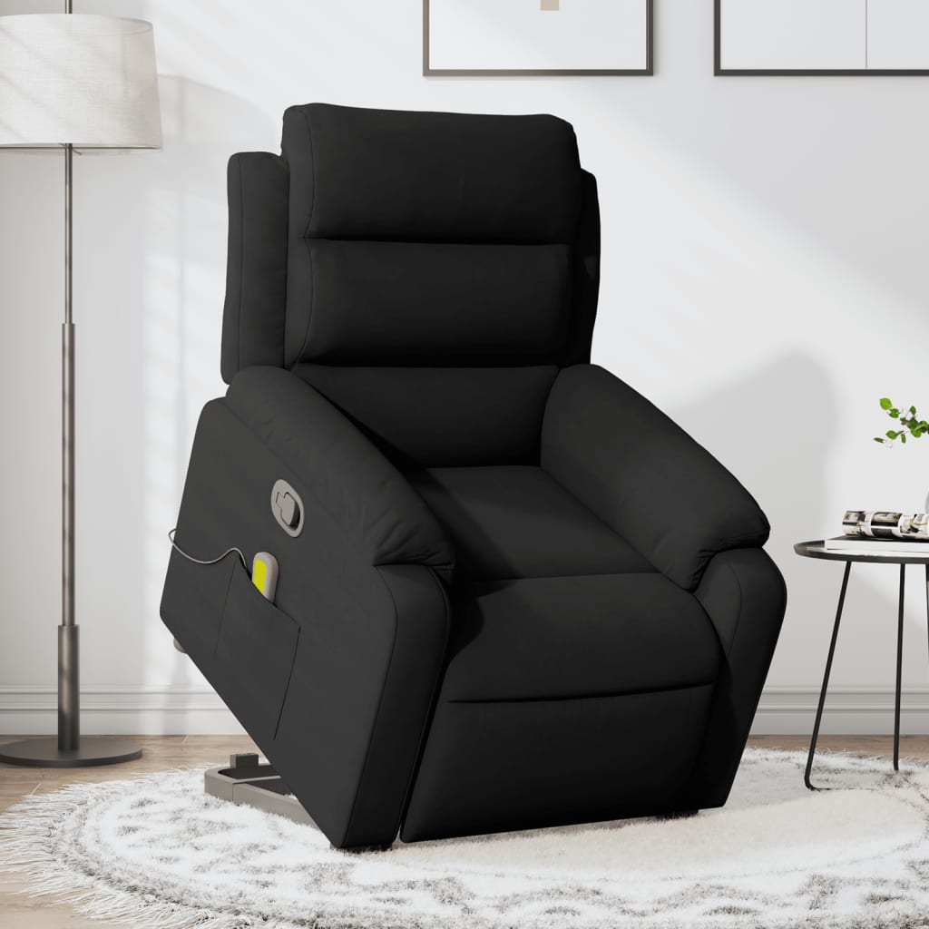 Fauteuil de massage inclinable Noir Velours Fauteuils vidaXL   