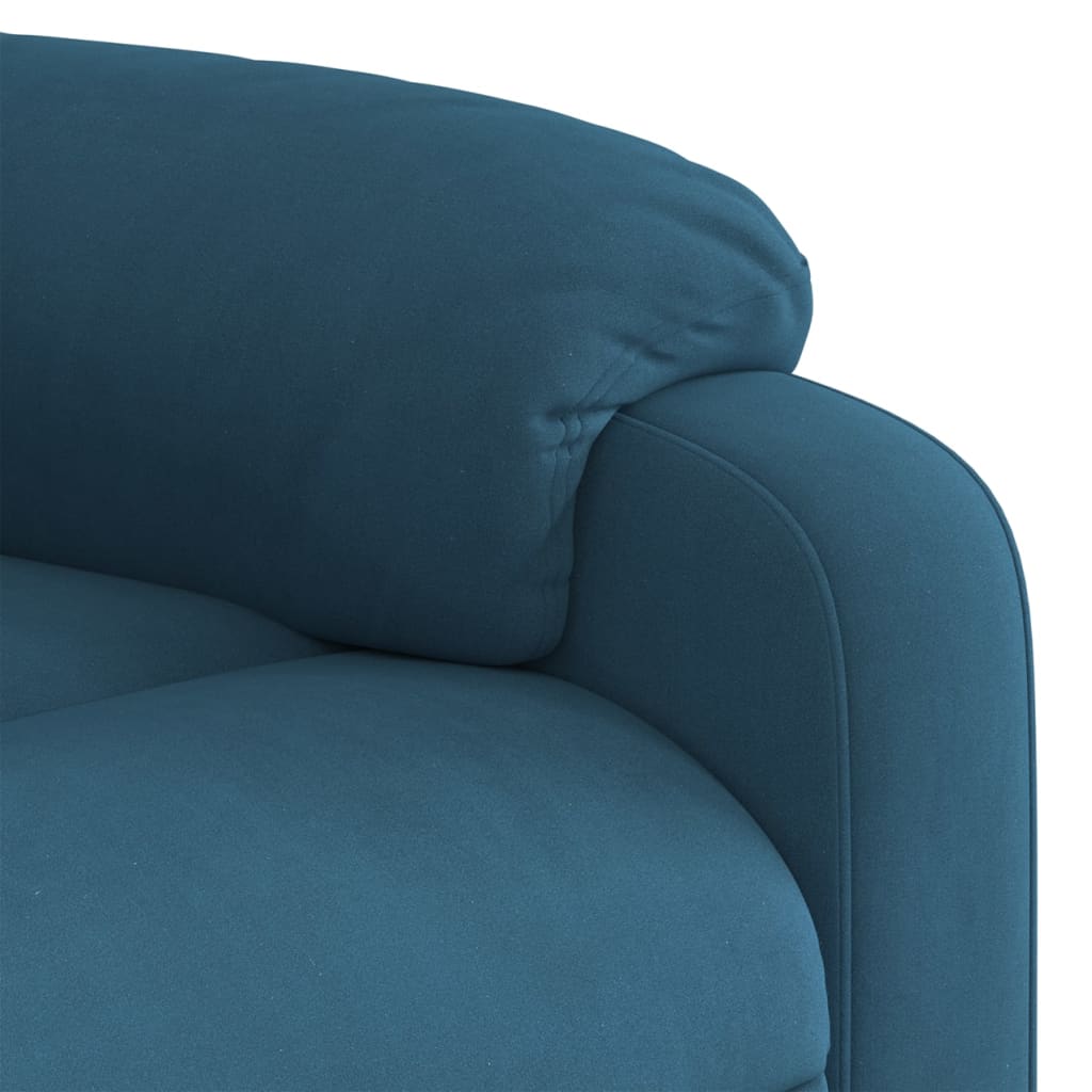 Fauteuil de massage inclinable Bleu Velours Fauteuils vidaXL   