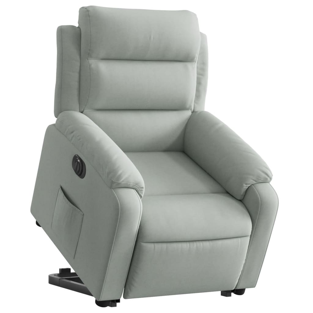 Fauteuil inclinable électrique gris clair velours Fauteuils vidaXL   