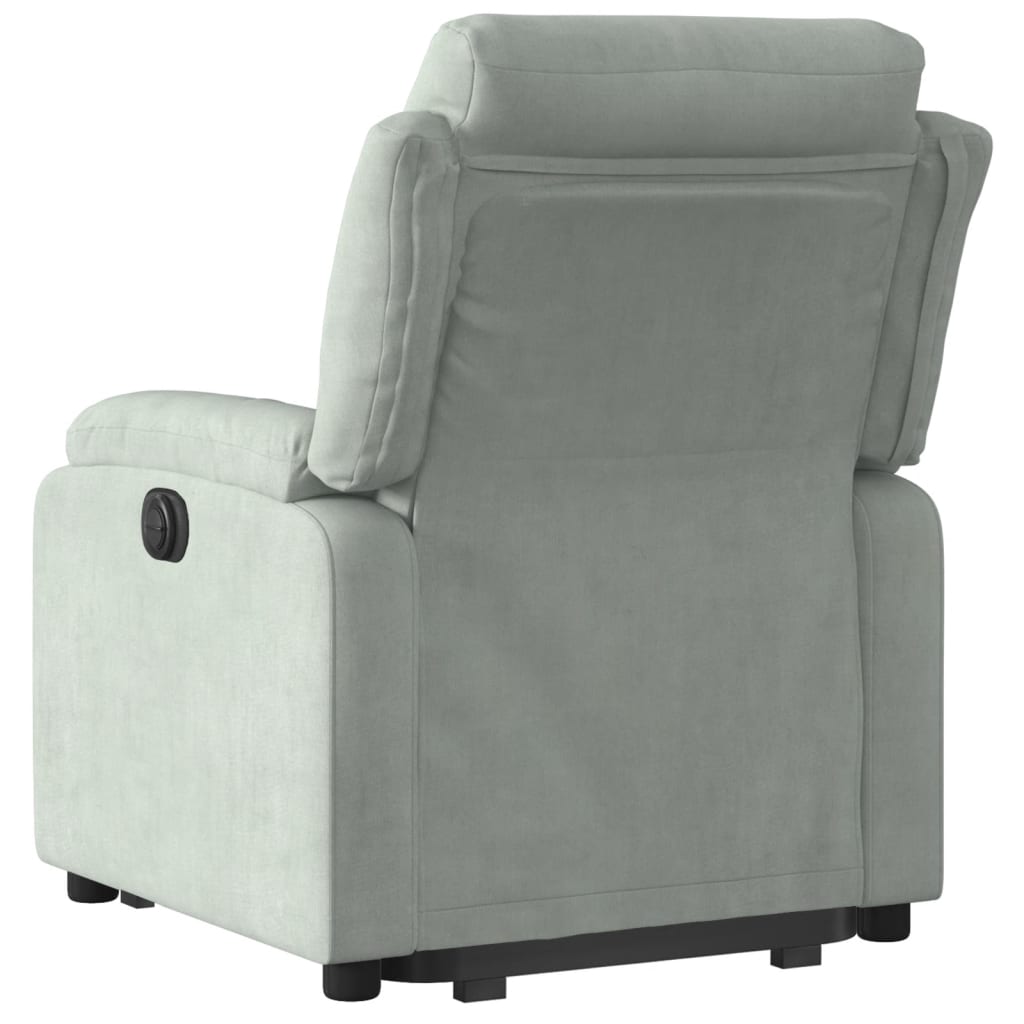 Fauteuil inclinable électrique gris clair velours Fauteuils vidaXL   