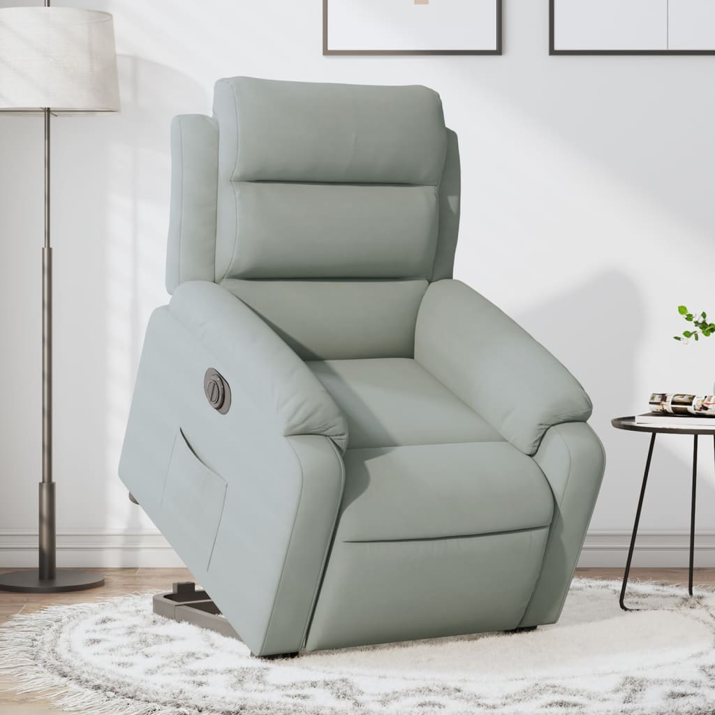 Fauteuil inclinable électrique gris clair velours Fauteuils vidaXL   