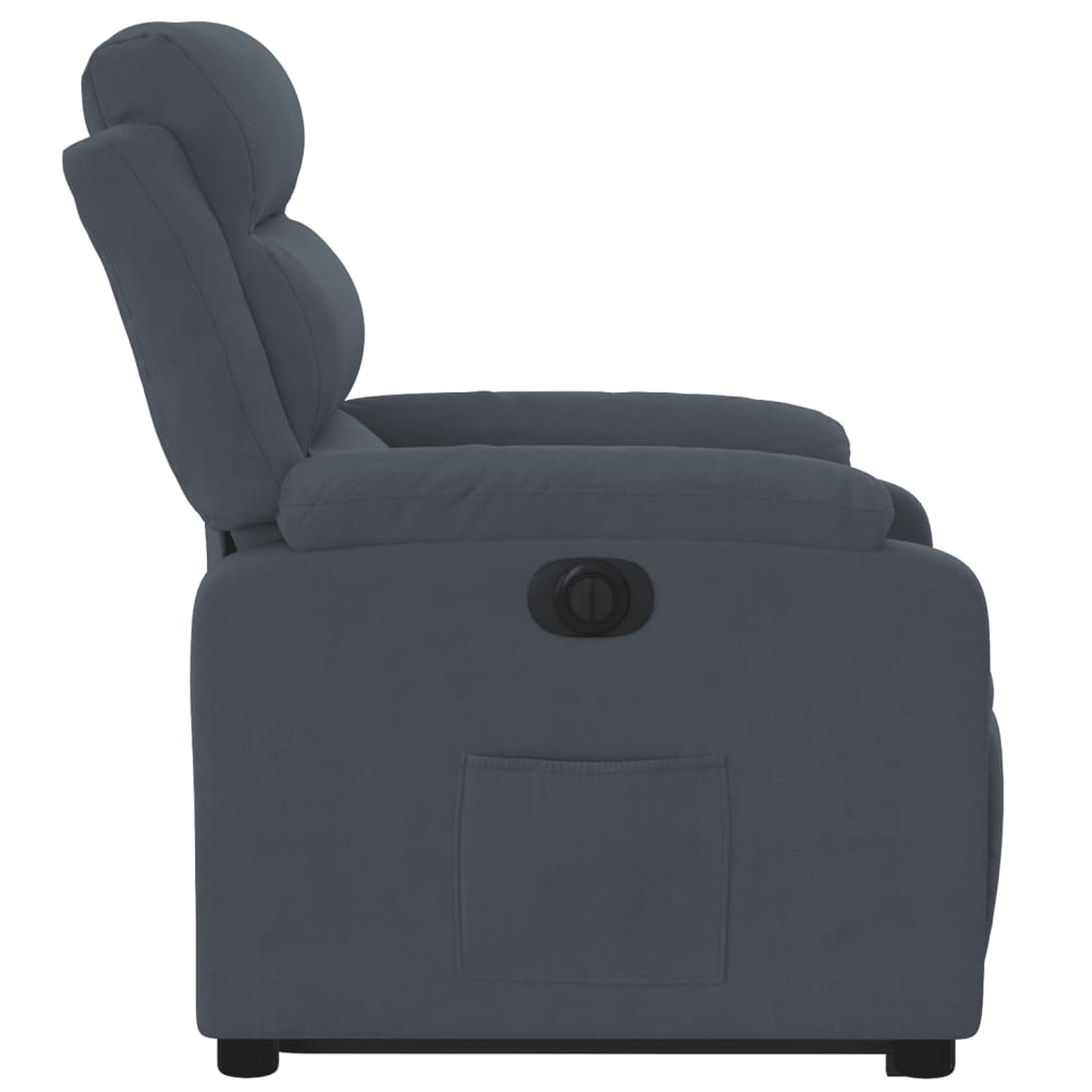 Fauteuil inclinable électrique gris foncé velours Fauteuils vidaXL   