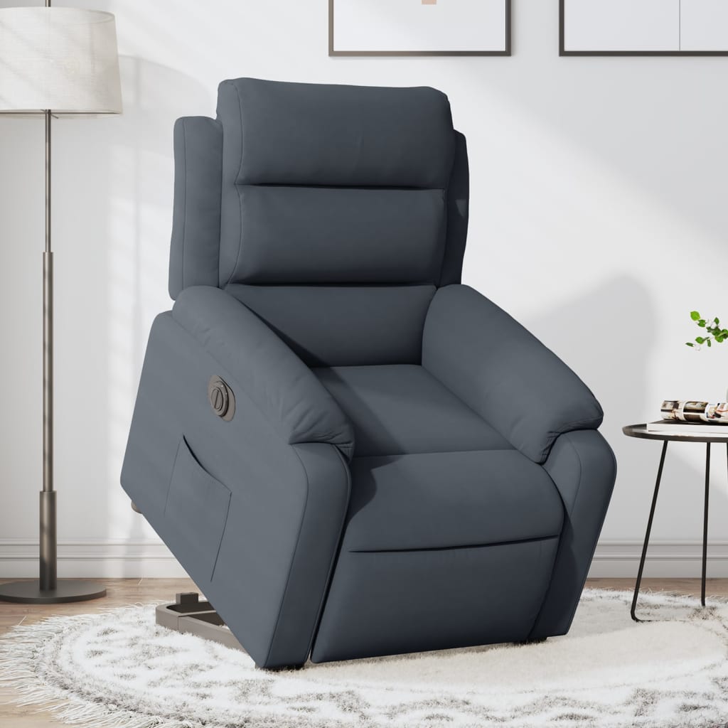 Fauteuil inclinable électrique gris foncé velours - Xios Store SNC