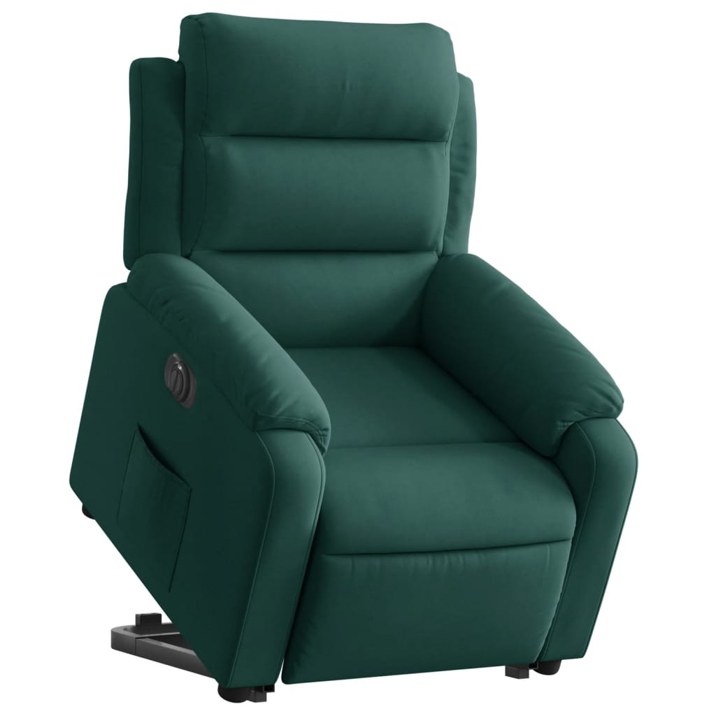 Fauteuil inclinable électrique vert foncé velours Fauteuils vidaXL   