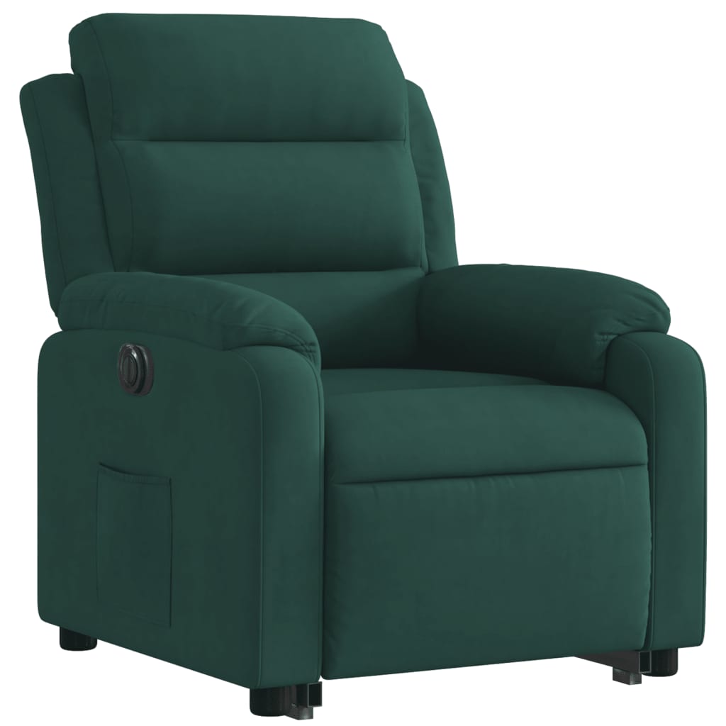 Fauteuil inclinable électrique vert foncé velours Fauteuils vidaXL   