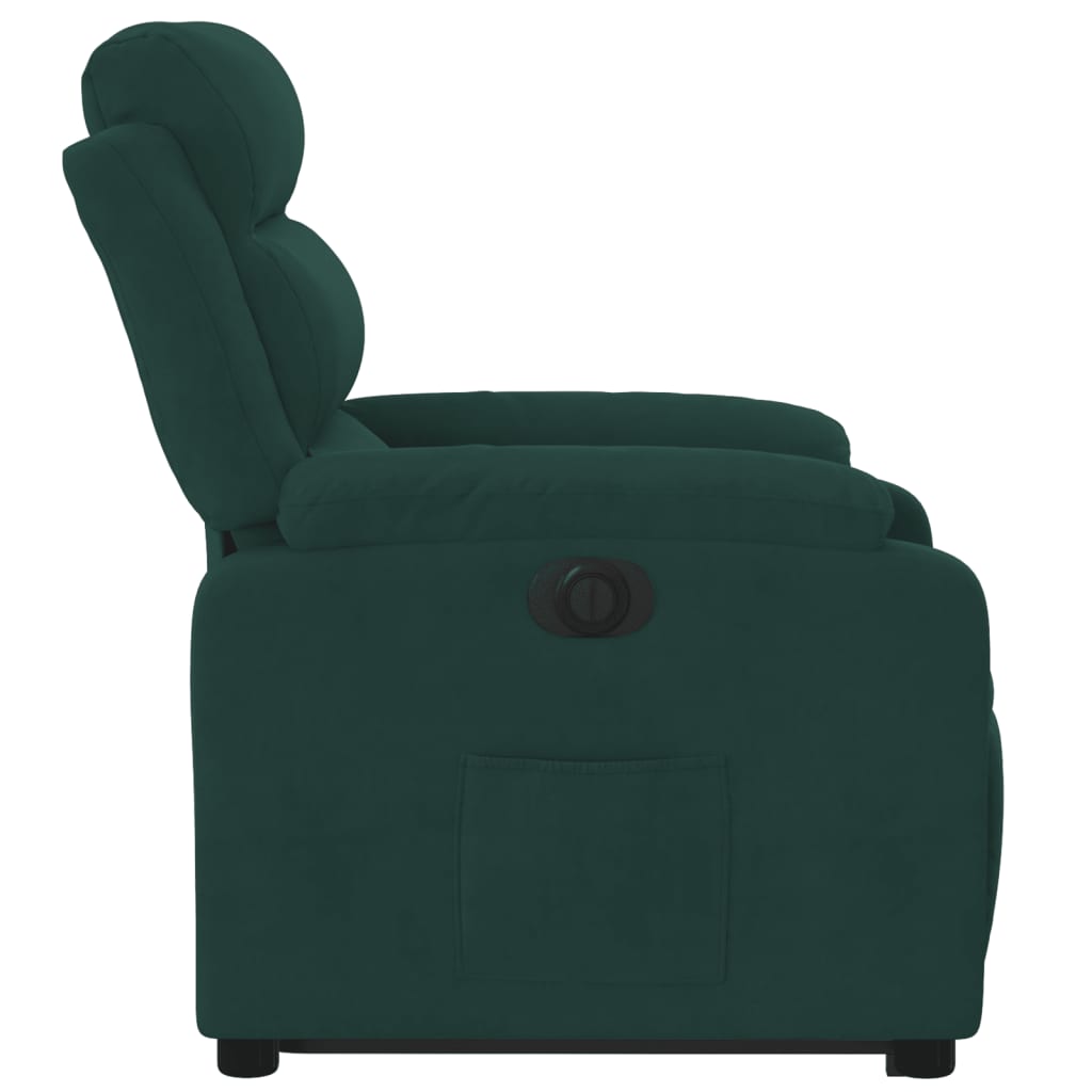 Fauteuil inclinable électrique vert foncé velours Fauteuils vidaXL   