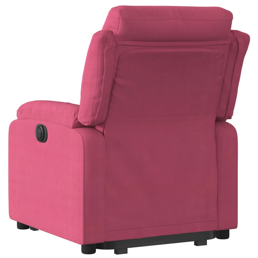 Fauteuil inclinable électrique rouge bordeaux velours - Xios Store SNC