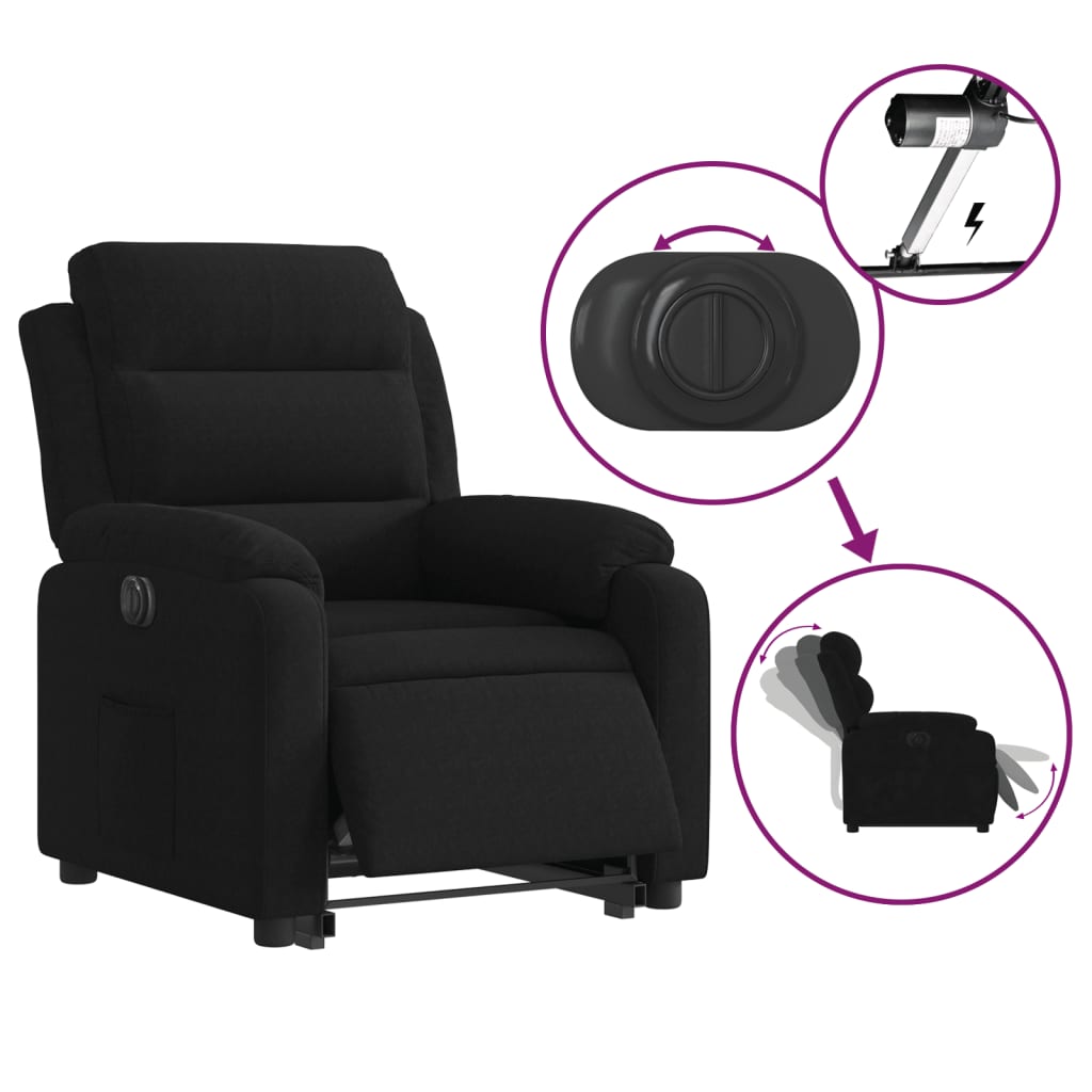 Fauteuil inclinable électrique noir velours Fauteuils vidaXL   