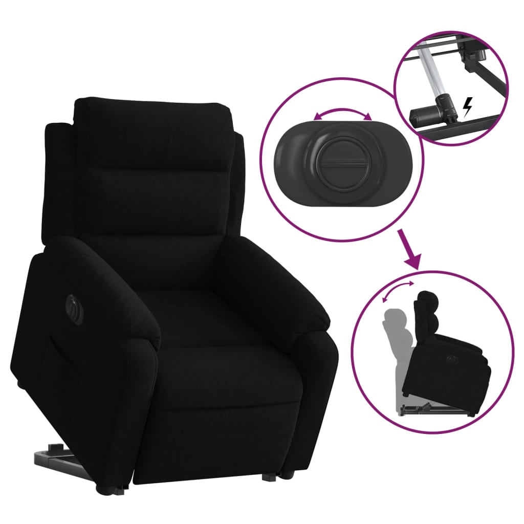 Fauteuil inclinable électrique noir velours Fauteuils vidaXL   