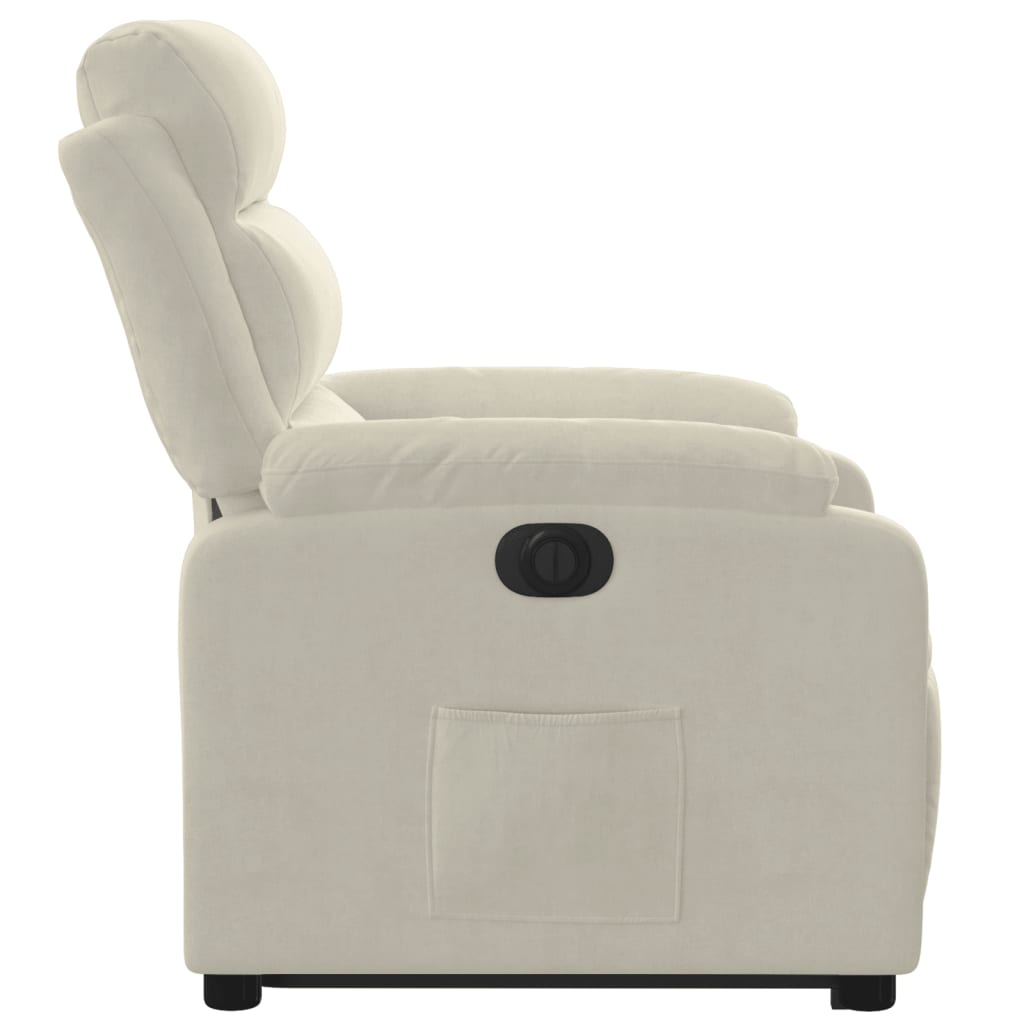 Fauteuil inclinable électrique crème velours Fauteuils vidaXL   