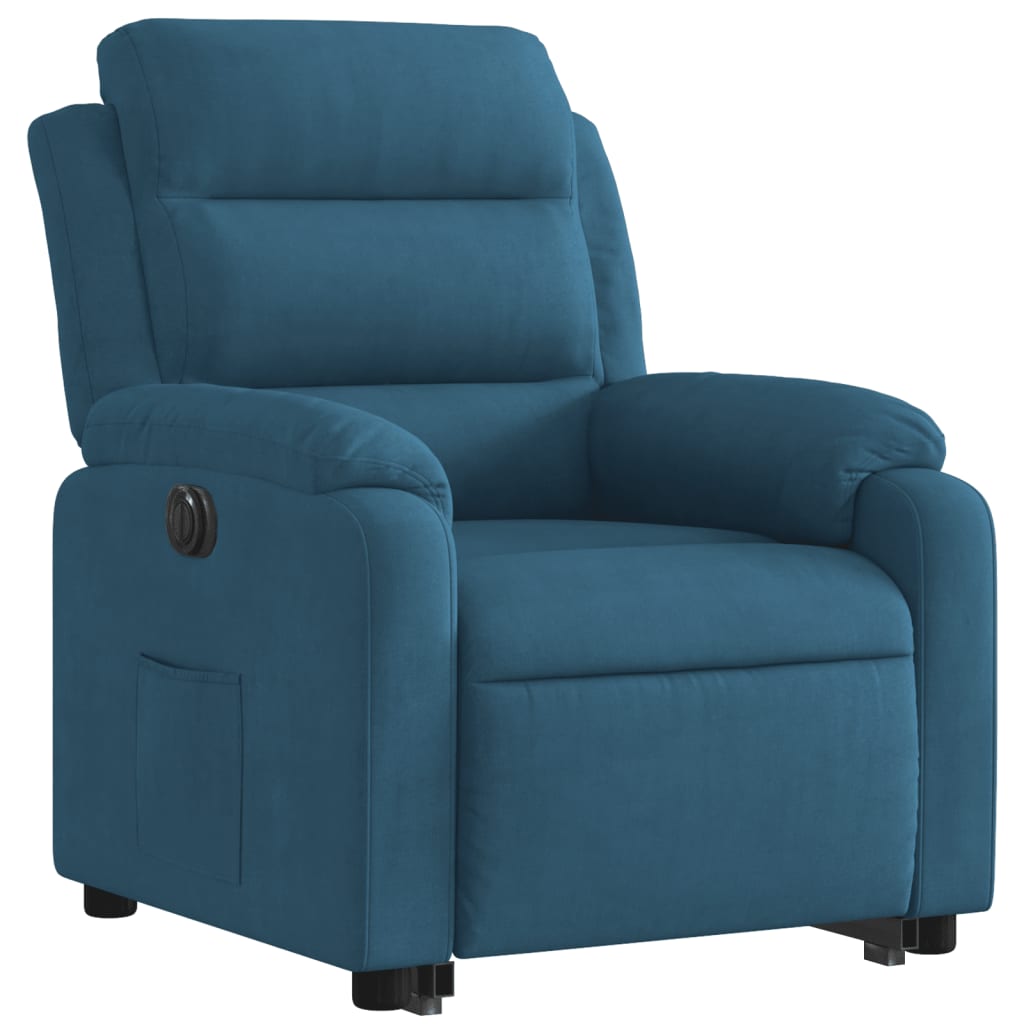 Fauteuil inclinable électrique bleu velours Fauteuils vidaXL   