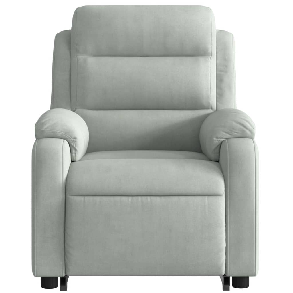 Fauteuil inclinable de massage électrique gris clair velours Fauteuils vidaXL   