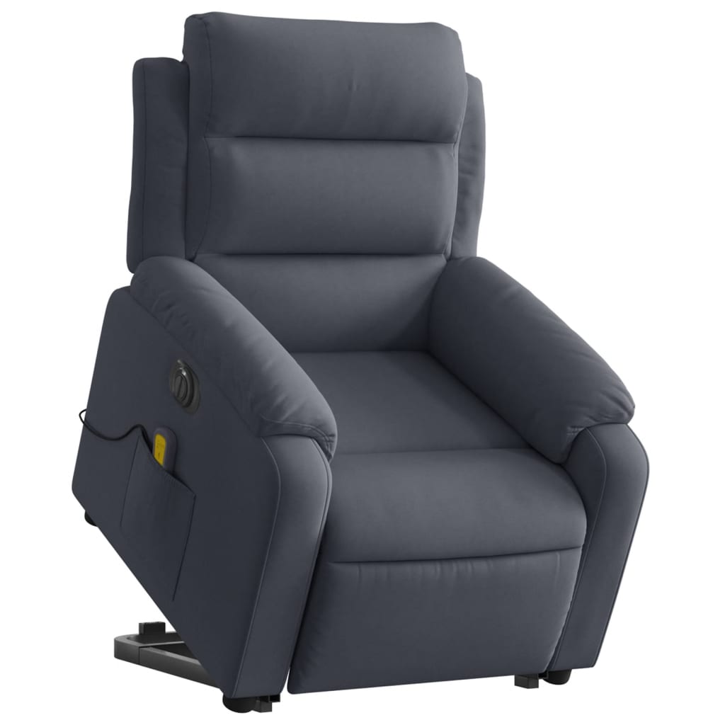 Fauteuil inclinable de massage électrique gris foncé velours Fauteuils vidaXL   