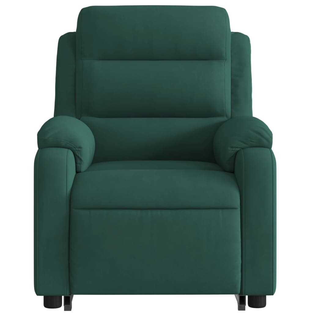 Fauteuil inclinable de massage électrique vert foncé velours Fauteuils vidaXL   