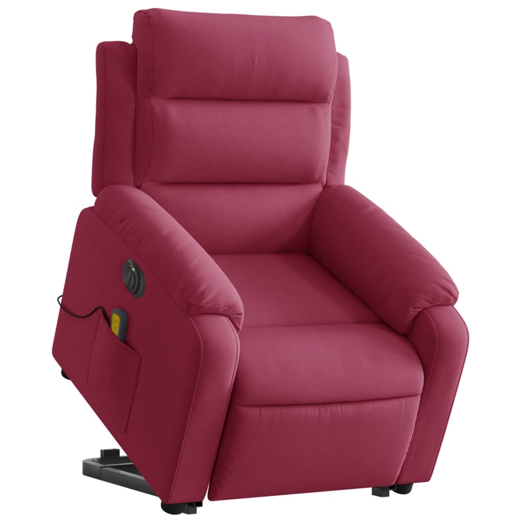 Fauteuil inclinable de massage électrique rouge bordeaux Fauteuils vidaXL   