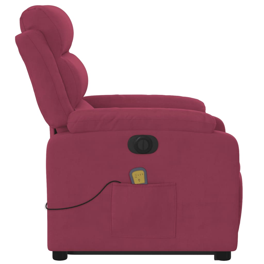 Fauteuil inclinable de massage électrique rouge bordeaux Fauteuils vidaXL   