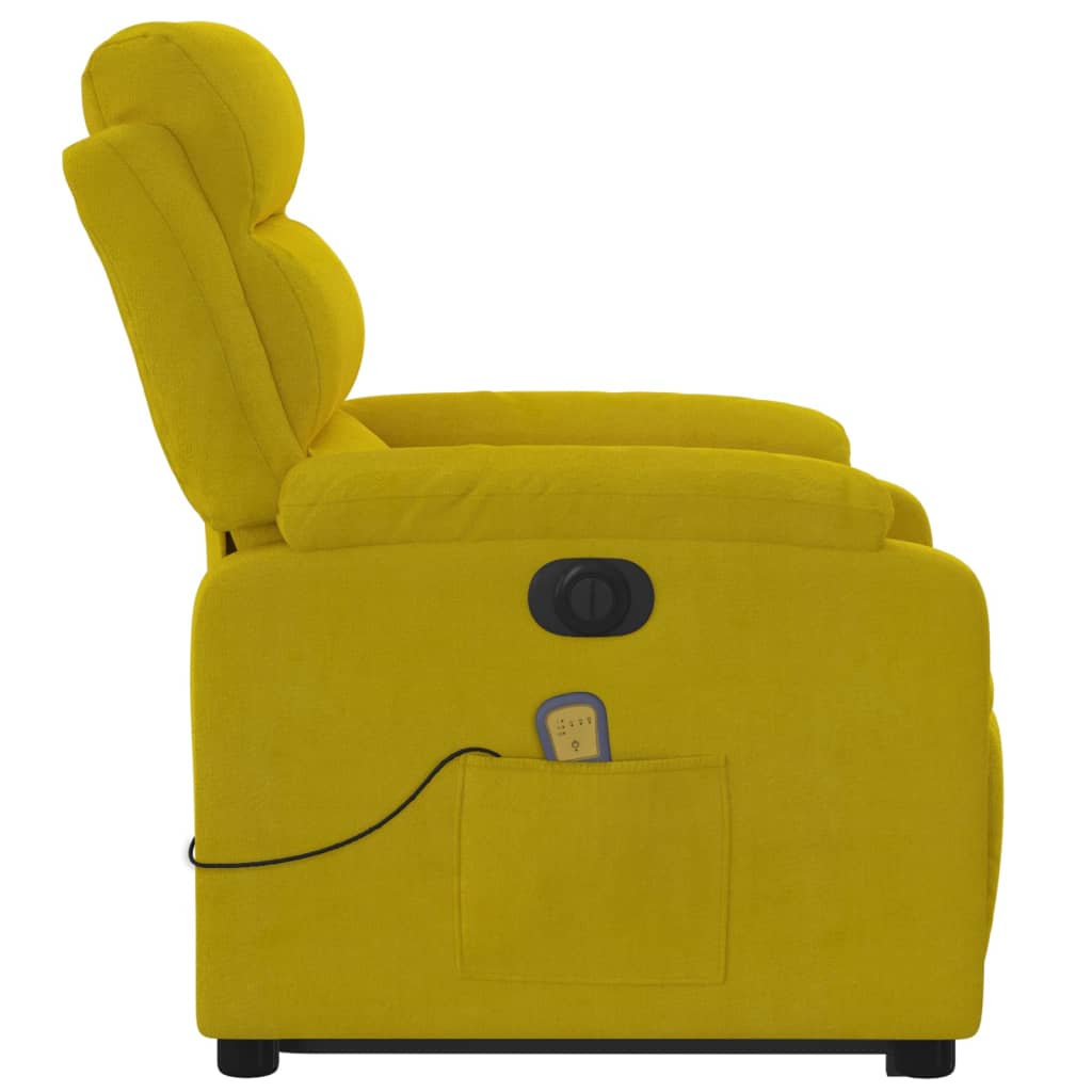 Fauteuil inclinable de massage électrique jaune velours Fauteuils vidaXL   