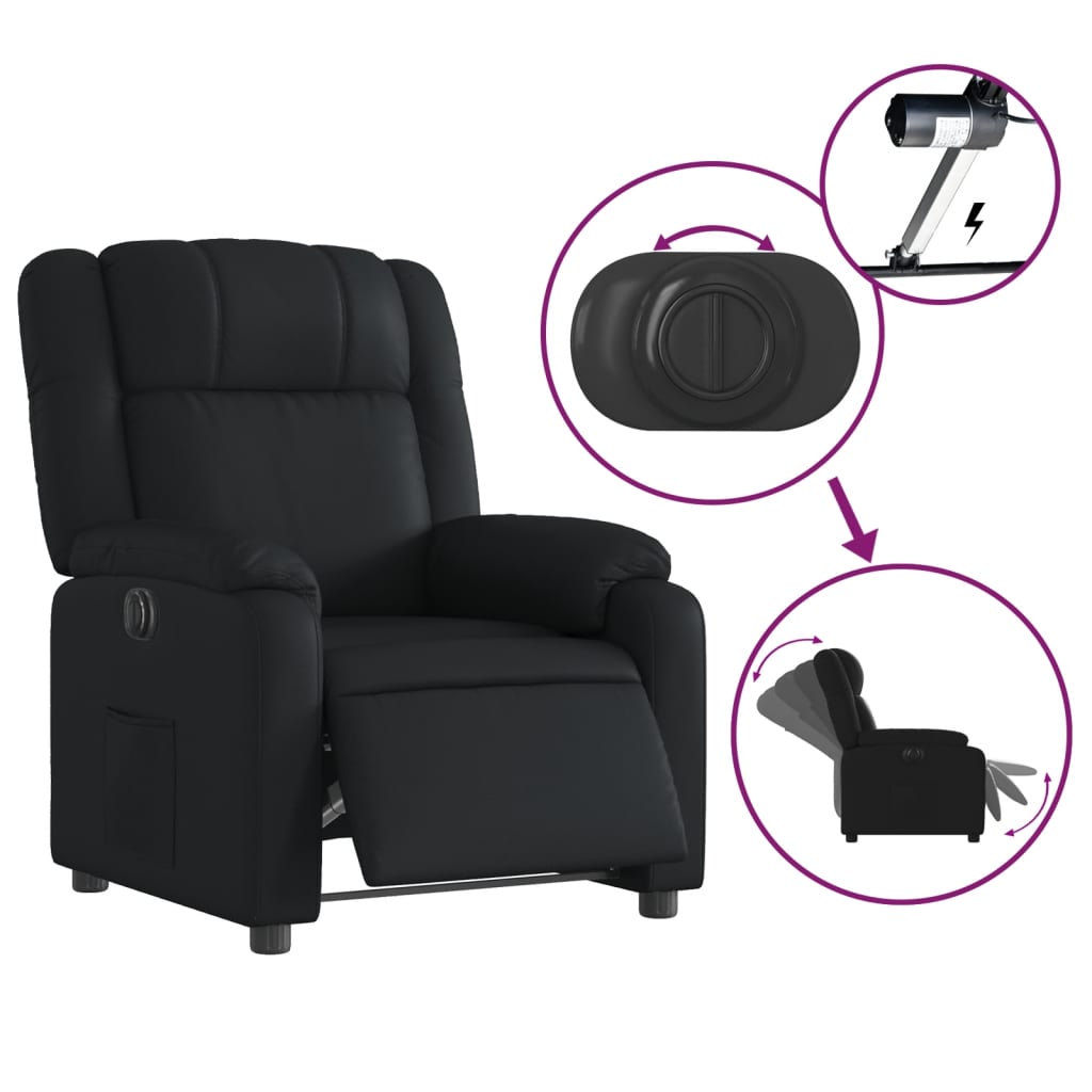 Fauteuil inclinable électrique Noir Similicuir Fauteuils vidaXL   