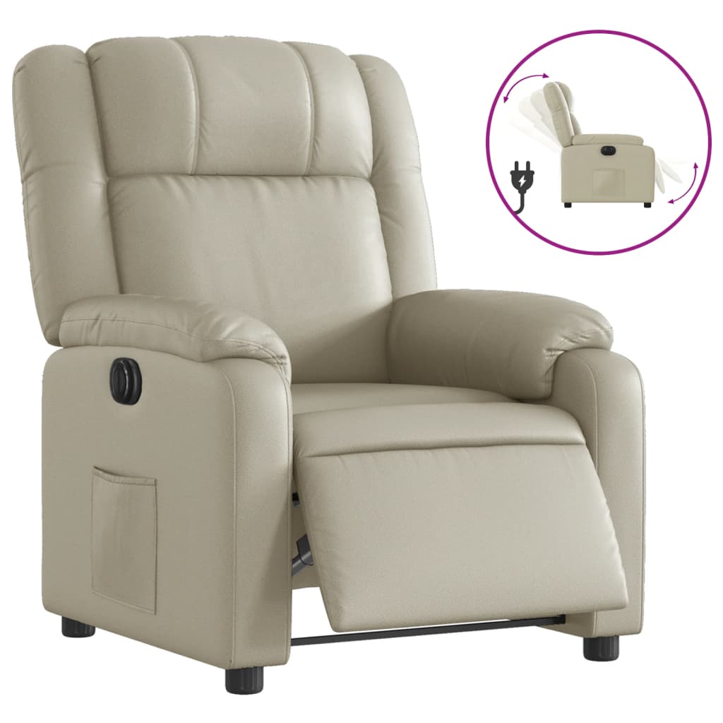 Fauteuil inclinable électrique Crème Similicuir - Xios Store SNC