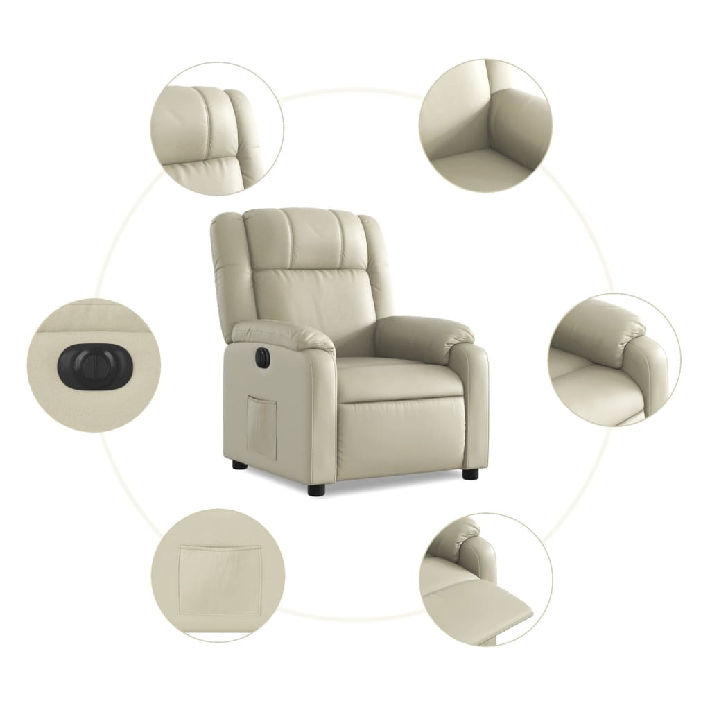 Fauteuil inclinable électrique Crème Similicuir - Xios Store SNC