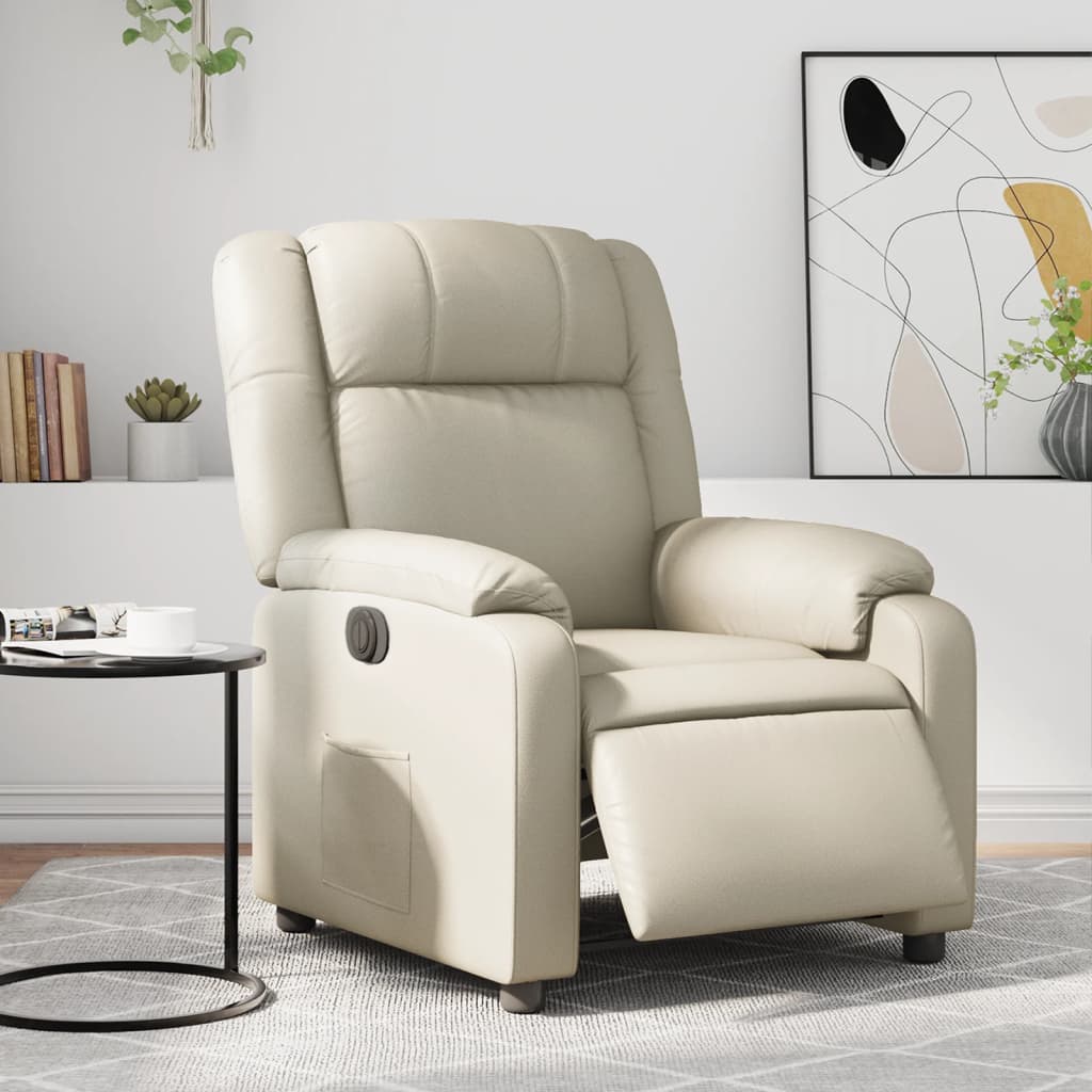 Fauteuil inclinable électrique Crème Similicuir - Xios Store SNC