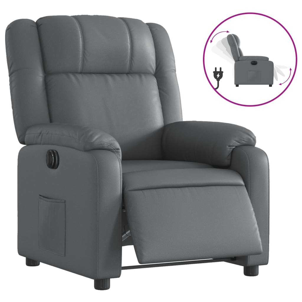 Fauteuil inclinable électrique Gris Similicuir - Xios Store SNC