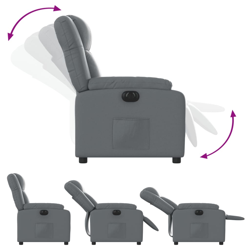 Fauteuil inclinable électrique Gris Similicuir - Xios Store SNC