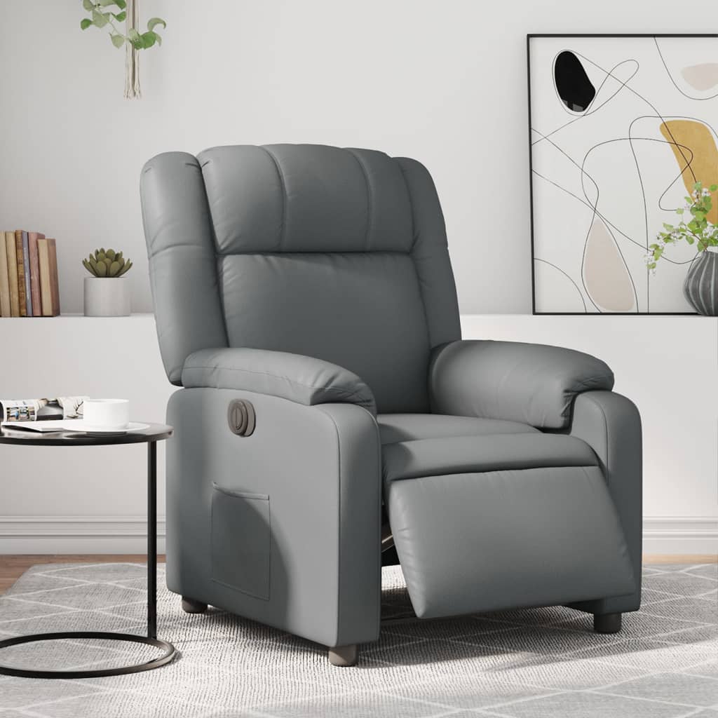 Fauteuil inclinable électrique Gris Similicuir - Xios Store SNC