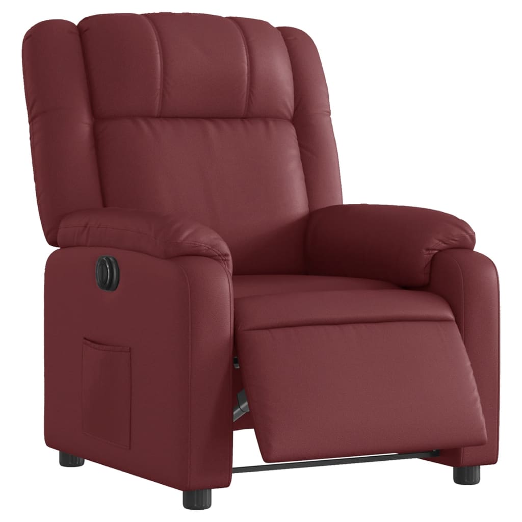 Fauteuil inclinable électrique Rouge bordeaux Similicuir - Xios Store SNC