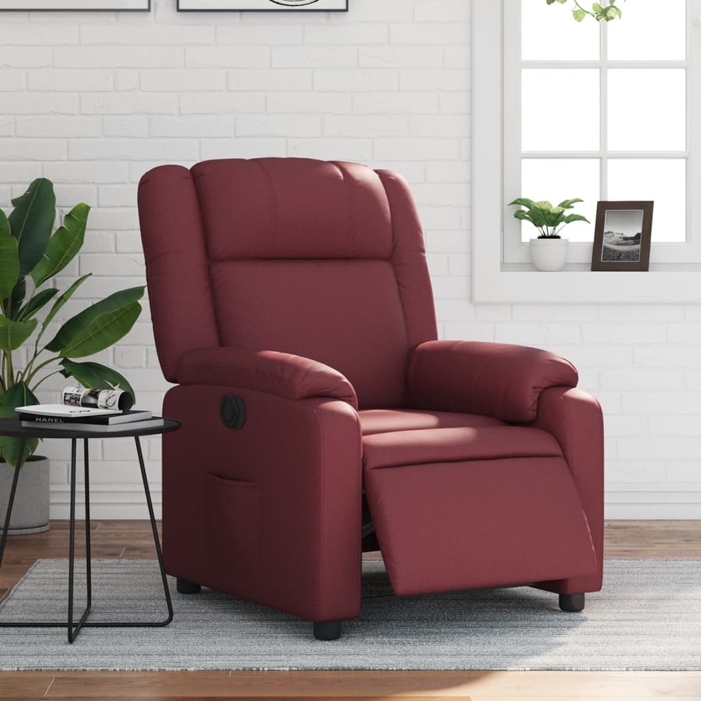 Fauteuil inclinable électrique Rouge bordeaux Similicuir - Xios Store SNC