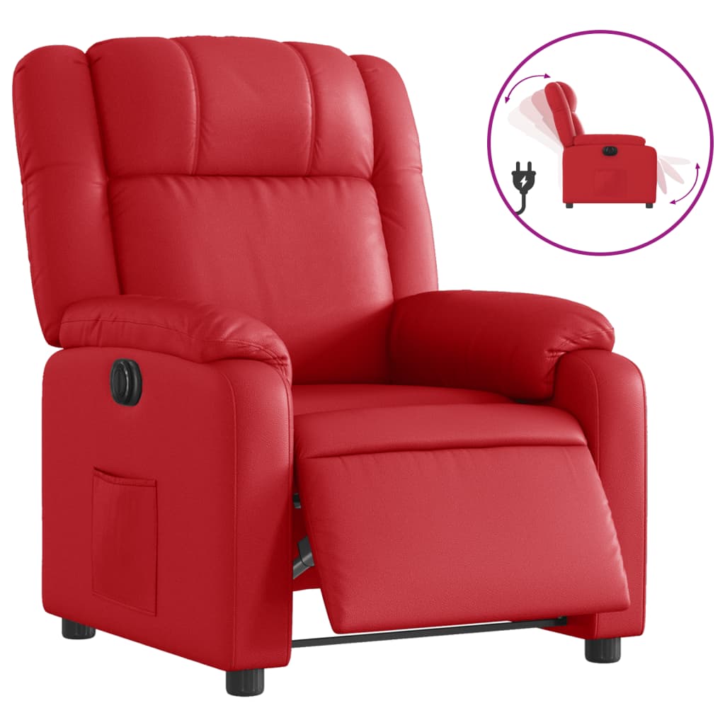 Fauteuil inclinable électrique Rouge Similicuir - Xios Store SNC