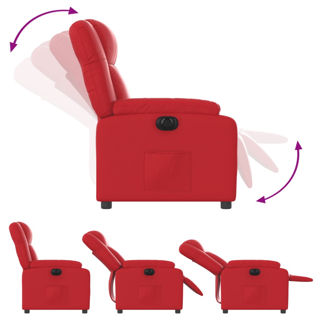 Fauteuil inclinable électrique Rouge Similicuir - Xios Store SNC