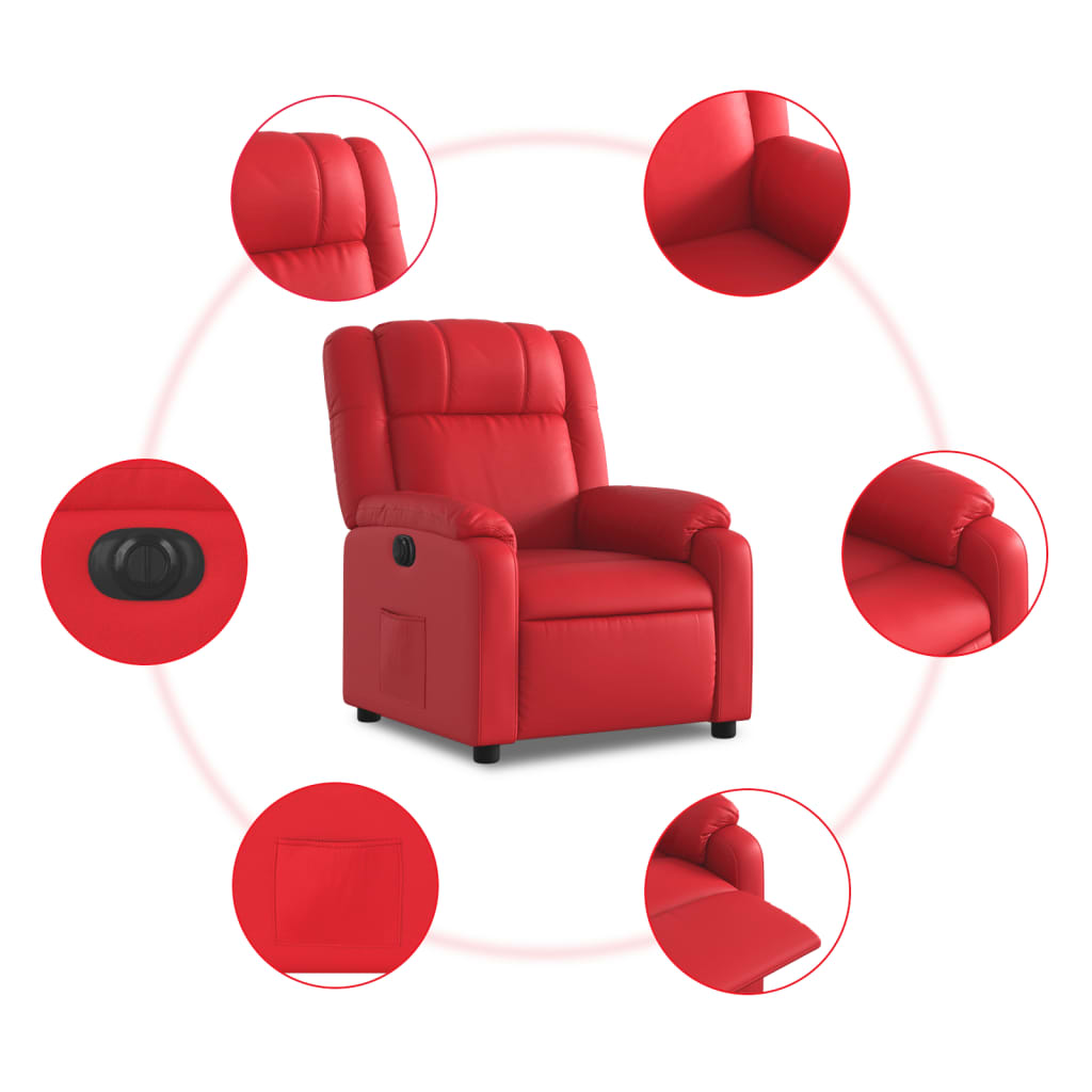 Fauteuil inclinable électrique Rouge Similicuir - Xios Store SNC