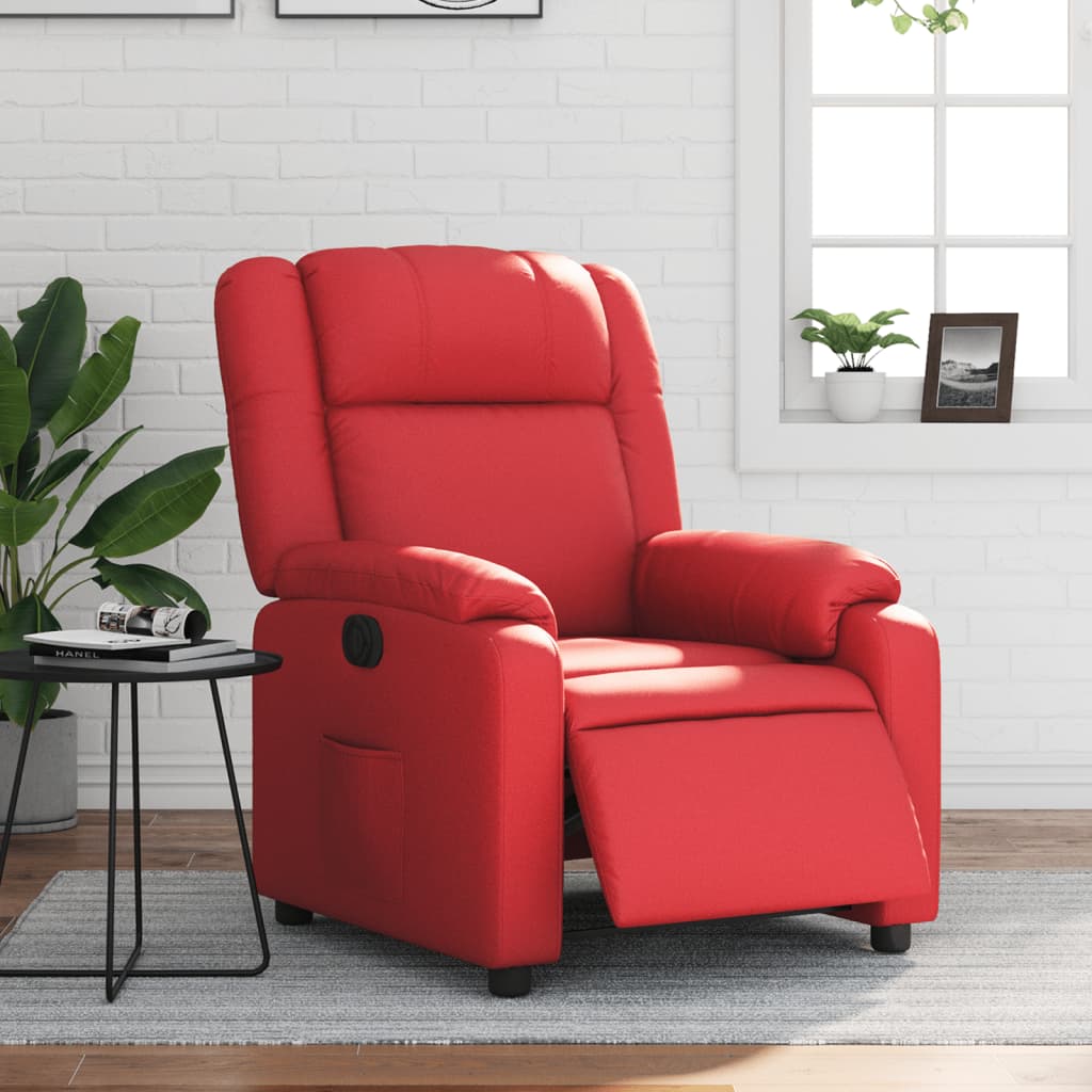 Fauteuil inclinable électrique Rouge Similicuir - Xios Store SNC