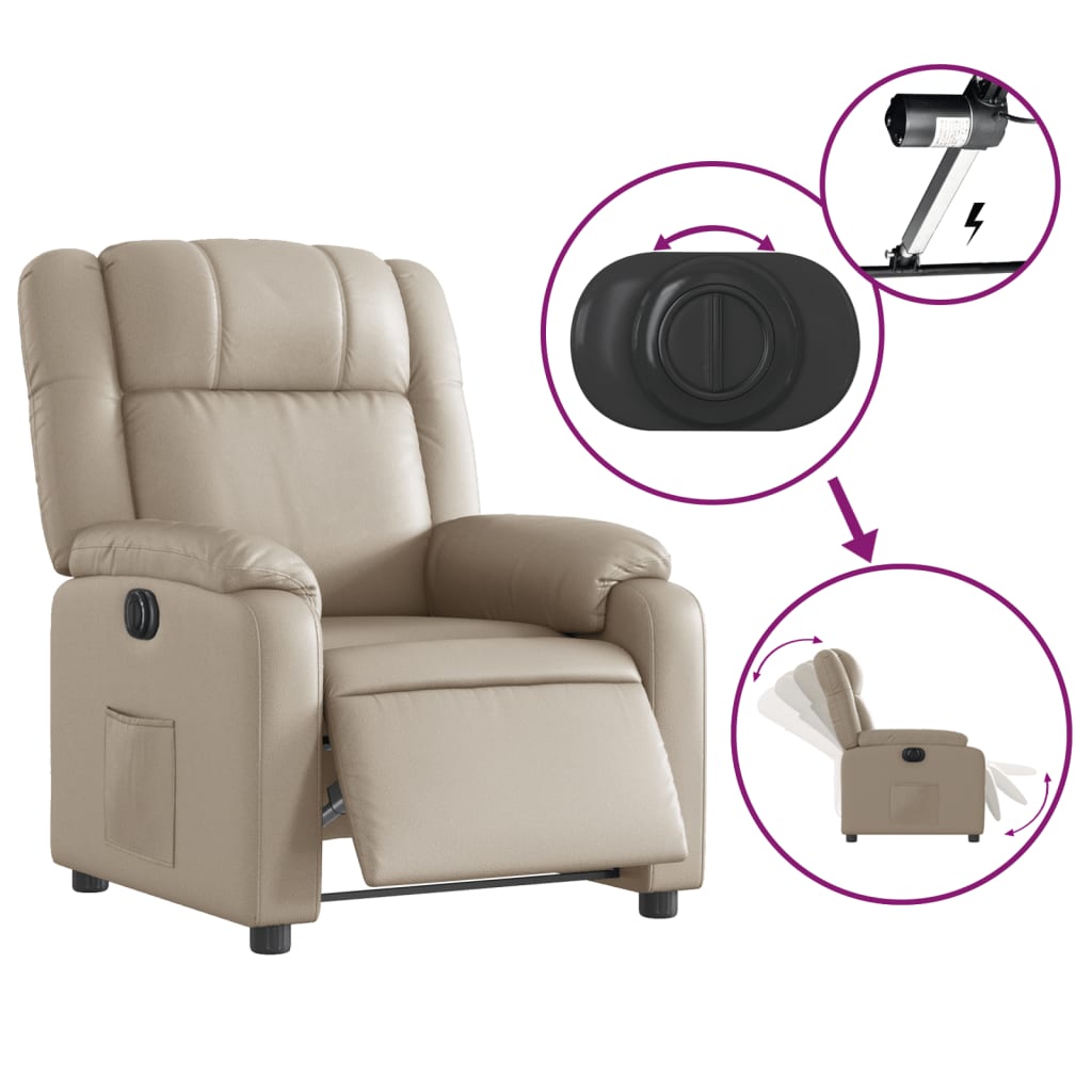 Fauteuil inclinable électrique Cappuccino Similicuir - Xios Store SNC