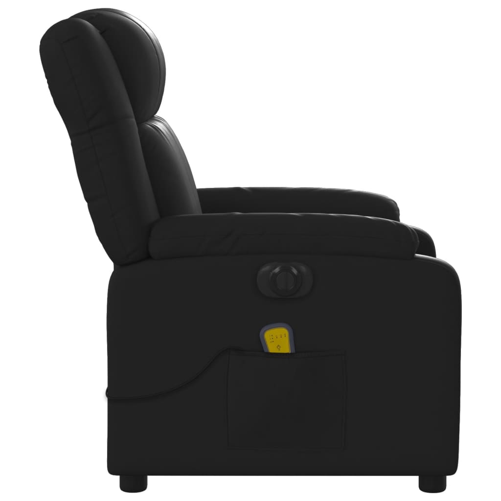 Fauteuil de massage inclinable électrique noir similicuir Fauteuils vidaXL   