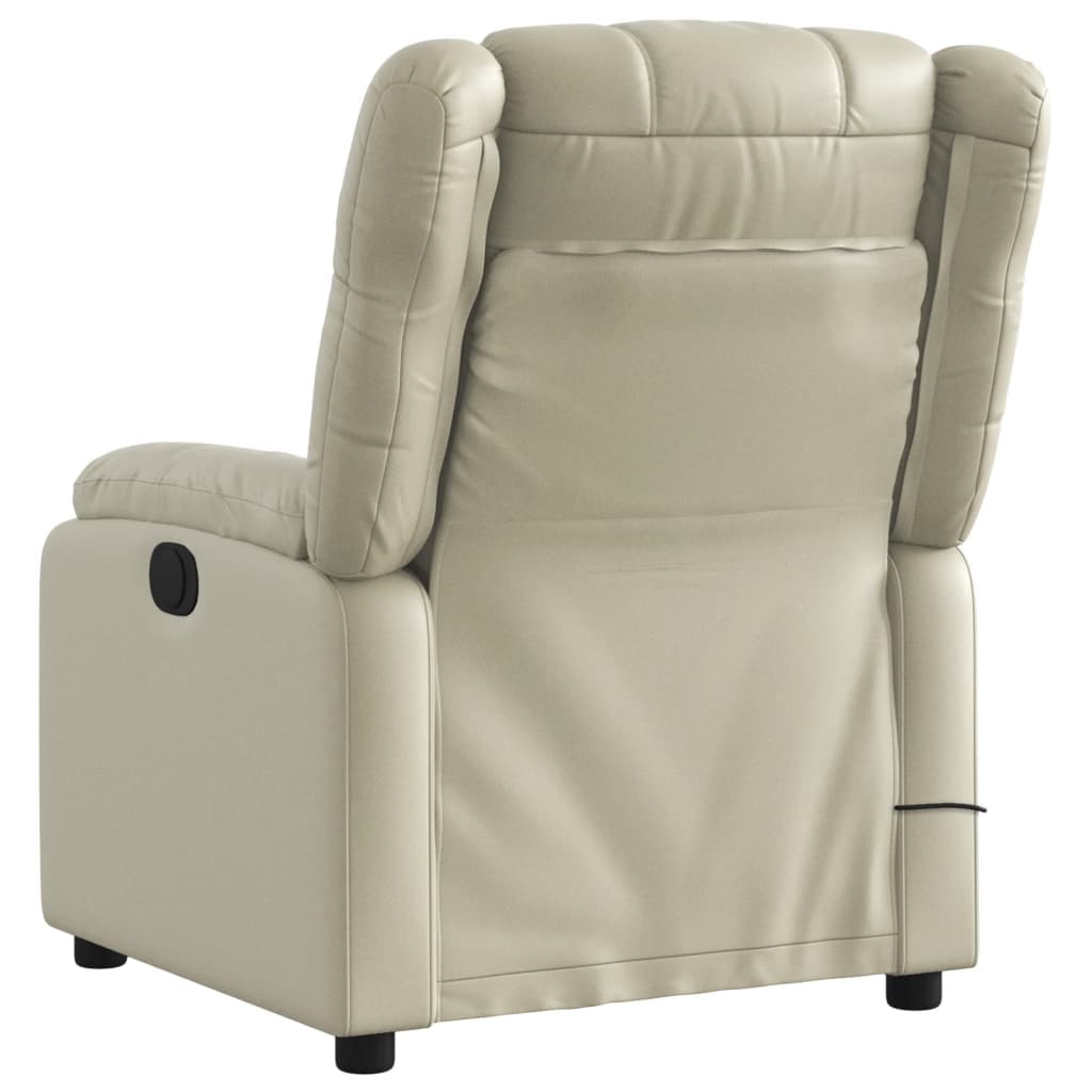 Fauteuil de massage inclinable électrique crème similicuir Fauteuils vidaXL   