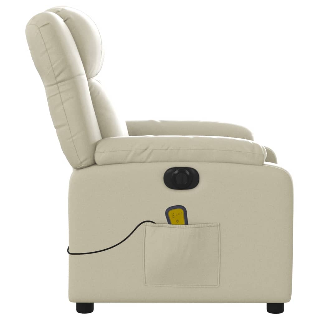 Fauteuil de massage inclinable électrique crème similicuir Fauteuils vidaXL   