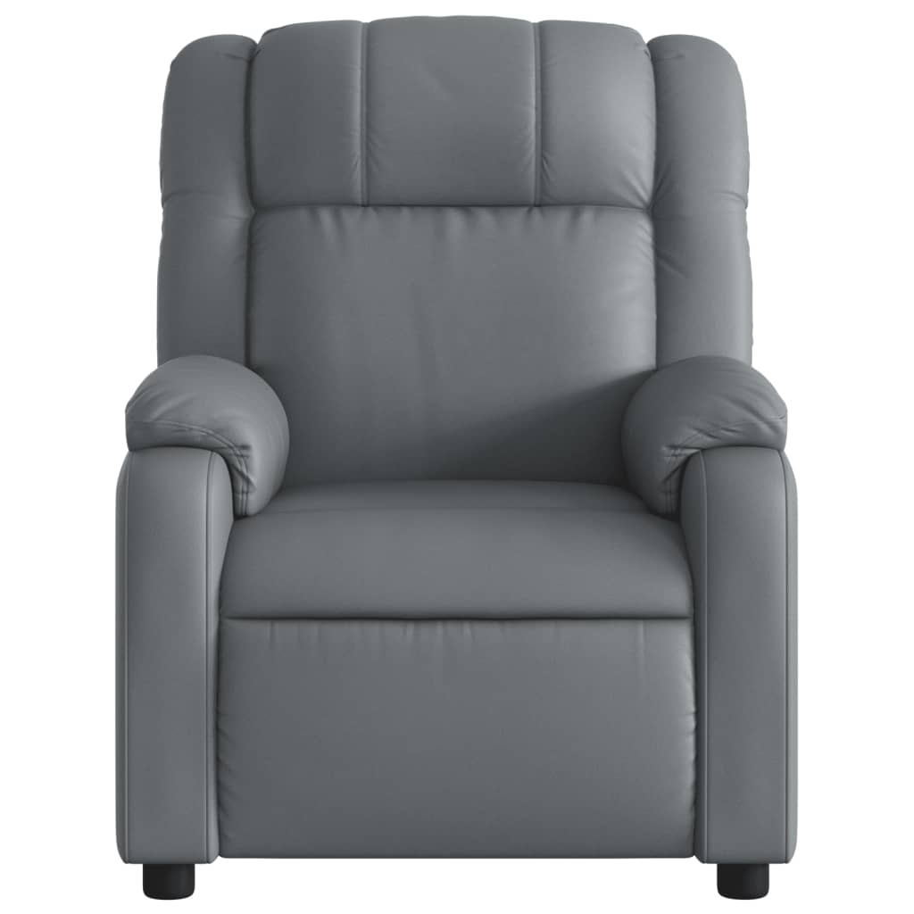 Fauteuil de massage inclinable électrique gris similicuir Fauteuils vidaXL   