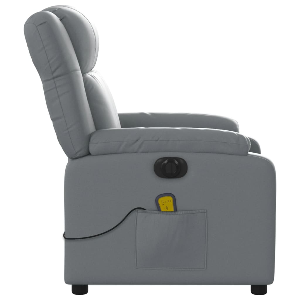 Fauteuil de massage inclinable électrique gris similicuir Fauteuils vidaXL   