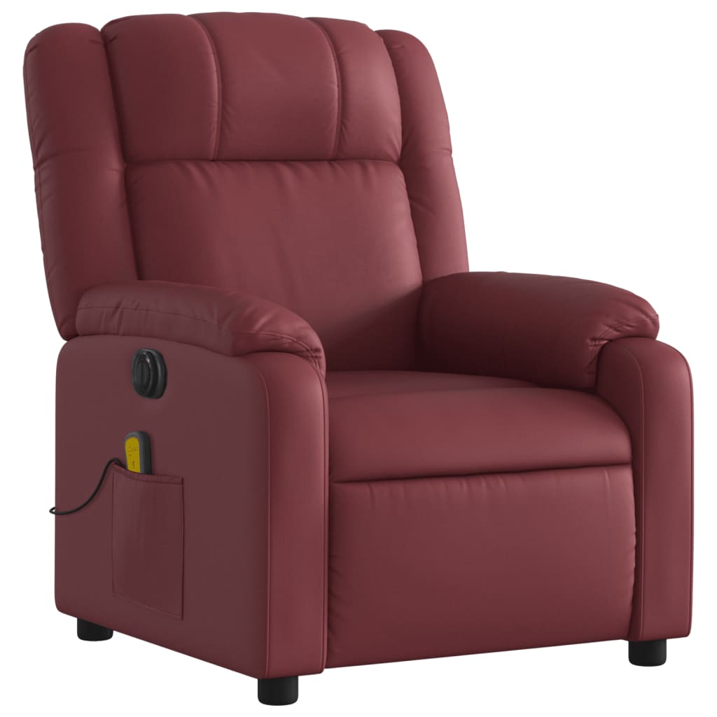 Fauteuil de massage inclinable électrique rouge bordeaux Fauteuils vidaXL   