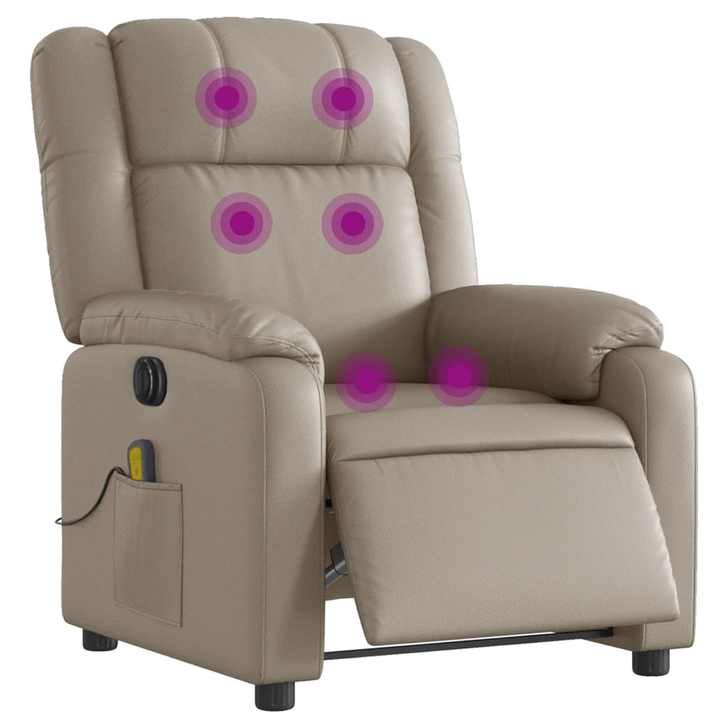 Fauteuil de massage inclinable électrique cappuccino similicuir Fauteuils vidaXL   