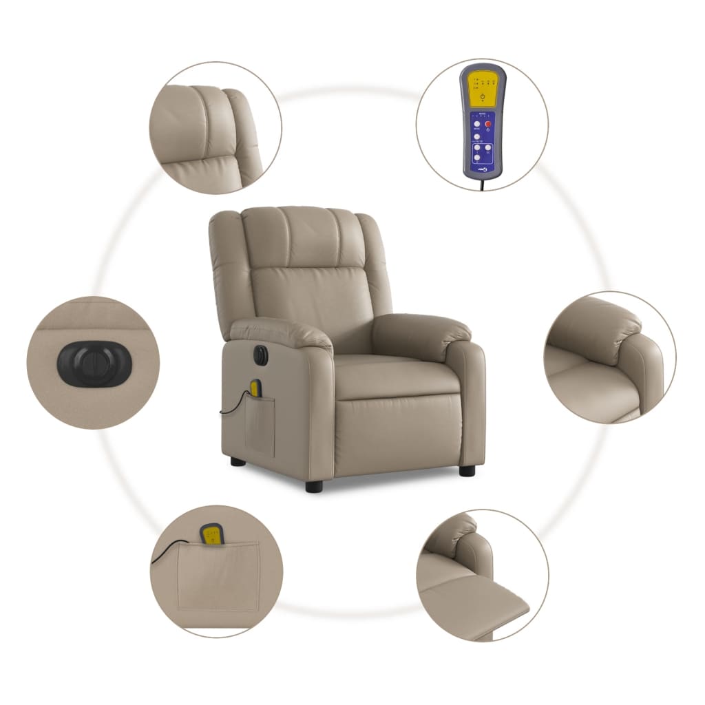 Fauteuil de massage inclinable électrique cappuccino similicuir Fauteuils vidaXL   