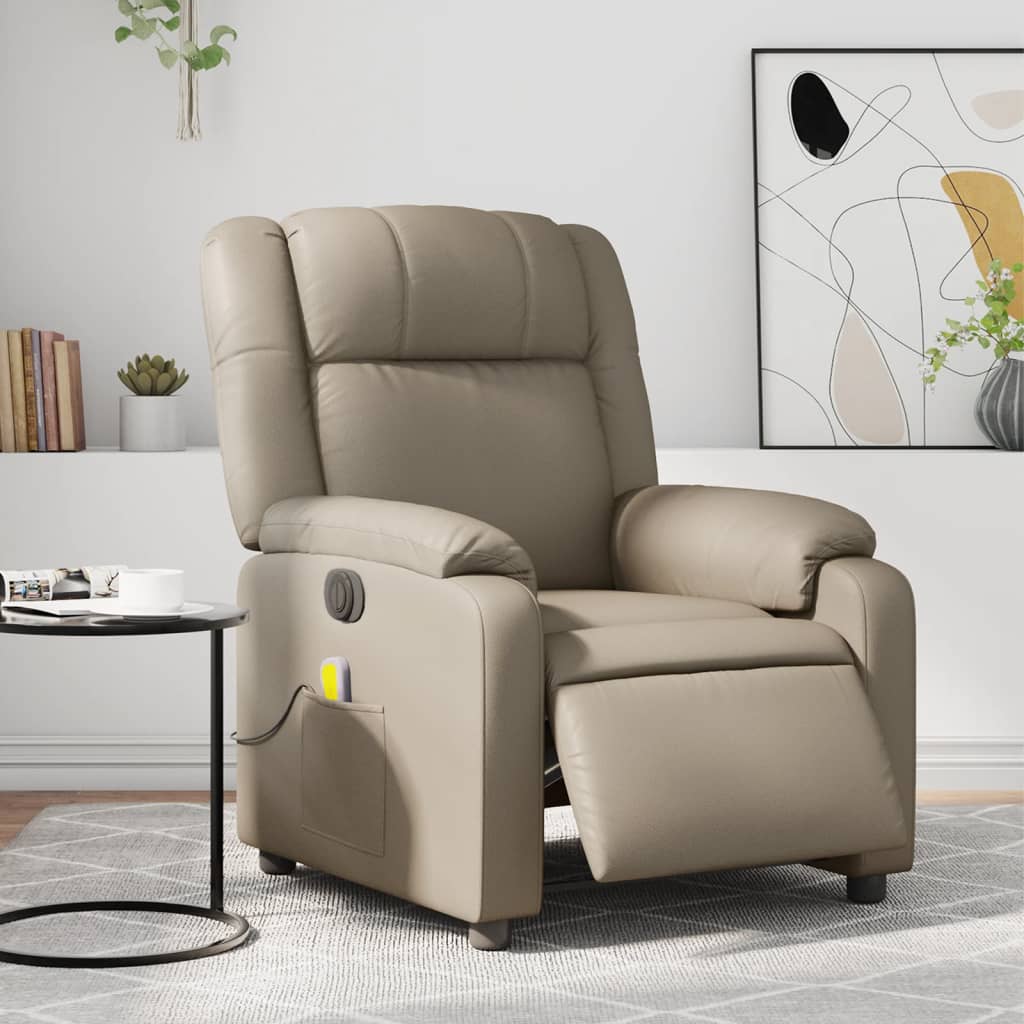 Fauteuil de massage inclinable électrique cappuccino similicuir Fauteuils vidaXL   