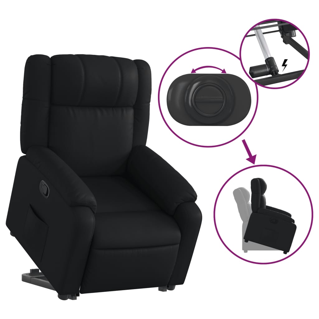 Fauteuil inclinable Noir Similicuir Fauteuils vidaXL   