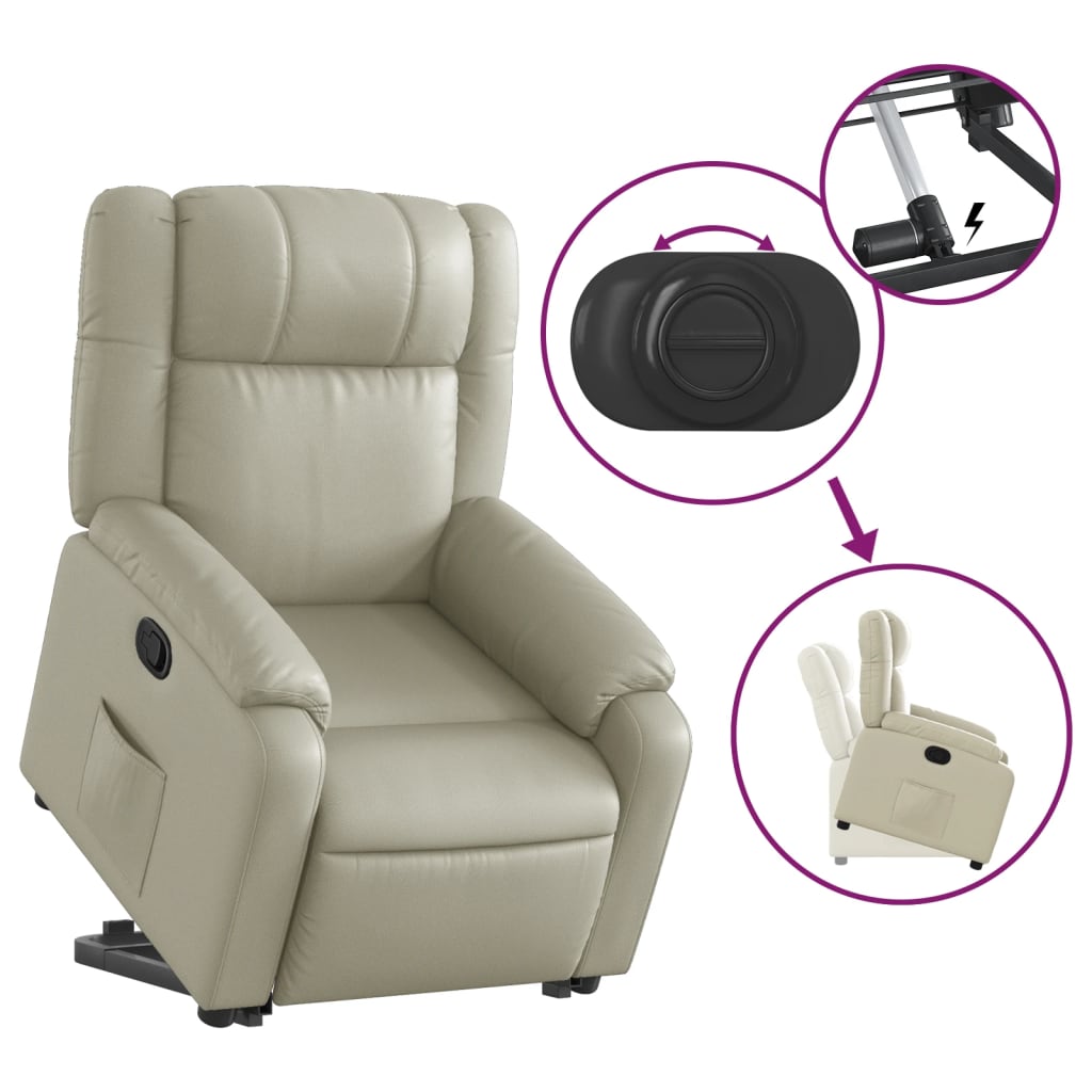 Fauteuil inclinable Crème Similicuir - Xios Store SNC