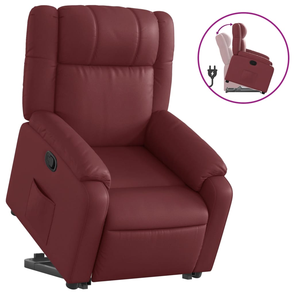 Fauteuil inclinable Rouge bordeaux Similicuir - Xios Store SNC