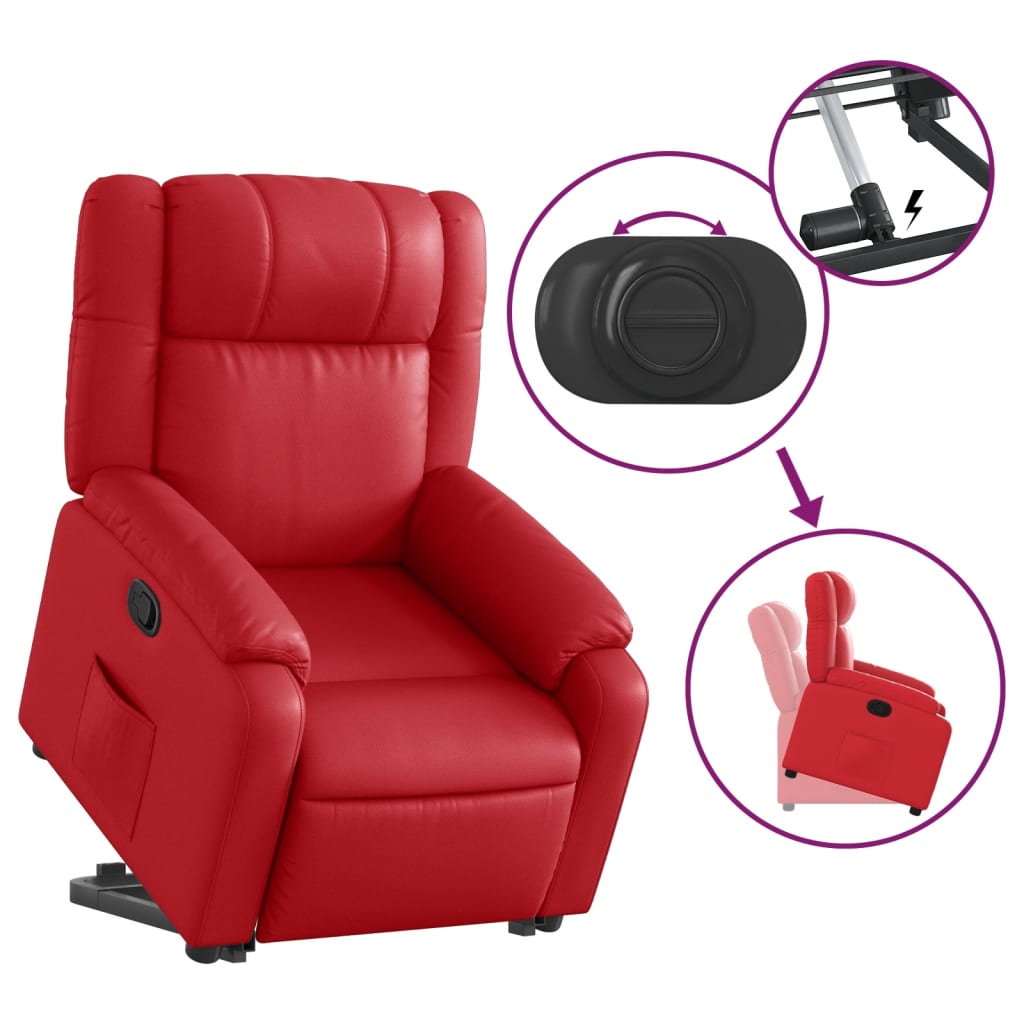 Fauteuil inclinable Rouge Similicuir - Xios Store SNC